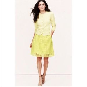 Loft neon yellow pleated skirt